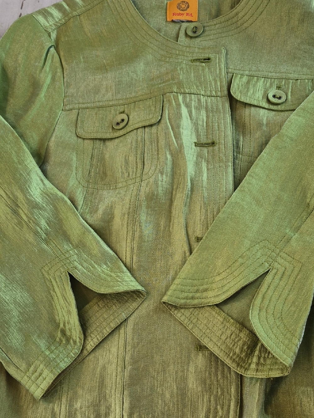 Ruby Rd Button Front Blazer Green - Picture 6 of 6